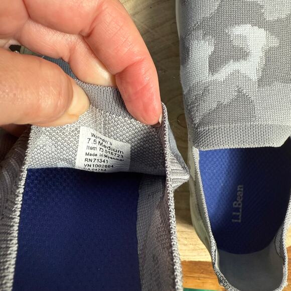 LL Bean Eco Bay Gray Camo Knit Slip On Comfort Sneaker Shoe Women’s 7.5 - Picture 4 of 9